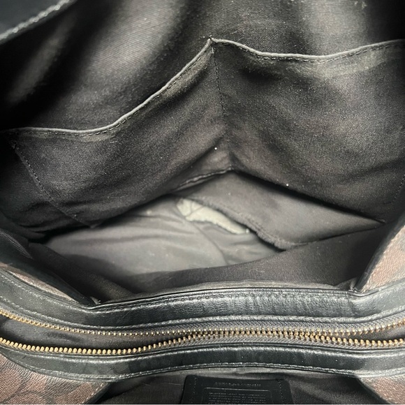 Coach Hallie Shoulder Bag In Signature Canvas Brown / Black F80298 & Wallet - Picture 9 of 16